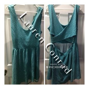 Lauren Conrad turquoise with polka dots